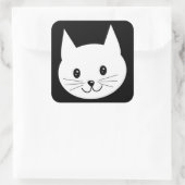 Cute Cat Face. Vierkante Sticker (Tas)