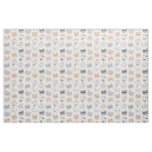 Cute Cat Faces Cotton Fabric Stof (Fat Quarter)