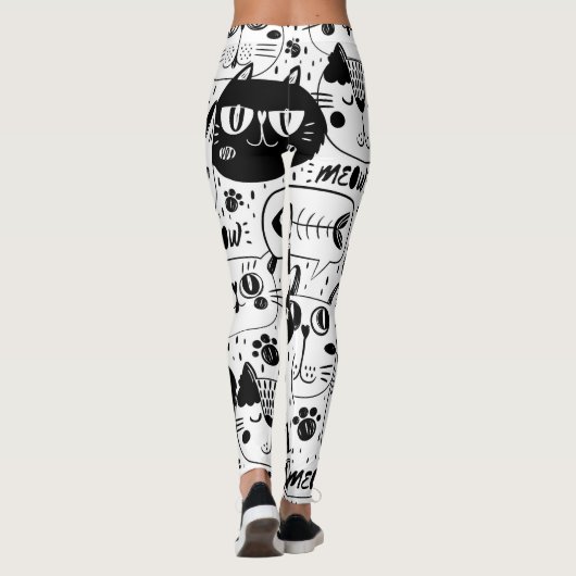 Cute Cat Faces Leggings (Achterkant)