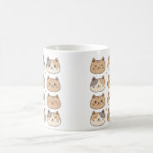 Cute Cat Faces Neutral Pattern Gift Koffiemok (Center)