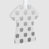 Cute Cat Faces Pattern Grey Ornament (voorkant)