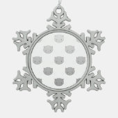 Cute Cat Faces Pattern Grey Tin Sneeuwvlok Ornament (Voorkant)