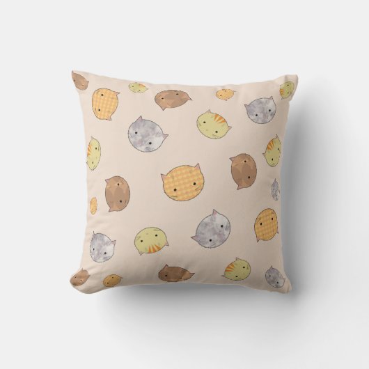 Cute Cat Faces Pillow voor kinderen Kussen (Voorkant)