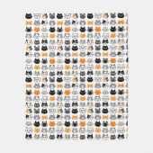 Cute Cat Facs Pattern | Keukenkatten van kool Fleece Deken (Voorkant)