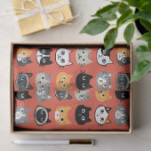 Cute Cat Facs Pattern | Keukenkatten van kool Tissuepapier (Geschenk)
