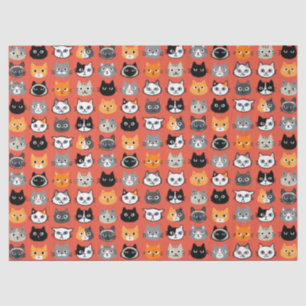 Cute Cat Facs Pattern   Keukenkatten van kool Tissuepapier