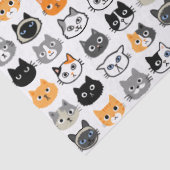 Cute Cat Facs Pattern | Keukenkatten van kool Tissuepapier (Detail)