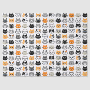 Cute Cat Facs Pattern   Keukenkatten van kool Tissuepapier