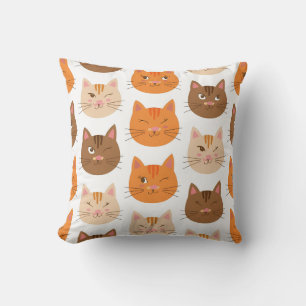 Cute Cat Facs Pattern Kussen