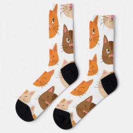 Cute Cat Facs Pattern Sokken