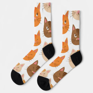 Cute Cat Facs Pattern Sokken