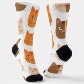 Cute Cat Facs Pattern Sokken (Gebogen)