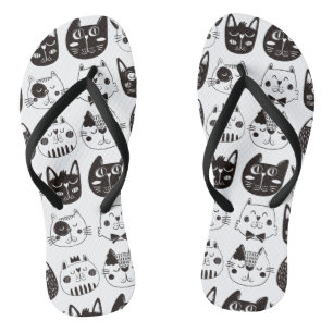 Cute Cat Facs Pattern Teenslippers