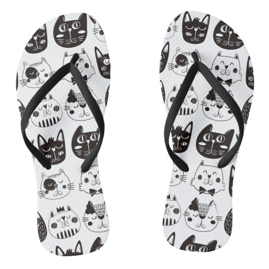 Cute Cat Facs Pattern Teenslippers (Voetbed)