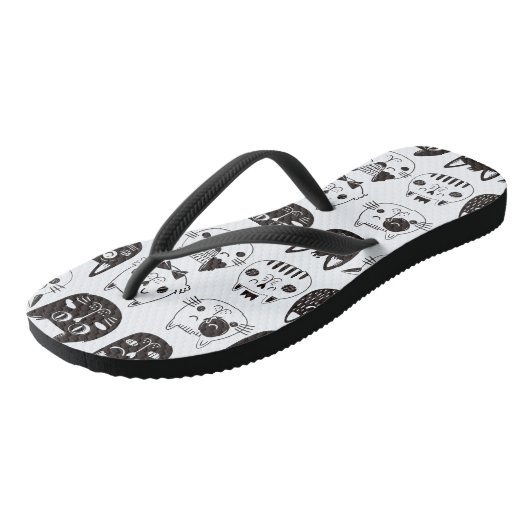 Cute Cat Facs Pattern Teenslippers (Schuin)