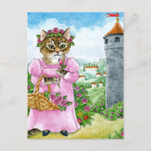Cute Cat Fairy Tale Rapunzel Briefkaart