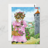 Cute Cat Fairy Tale Rapunzel Briefkaart (Voorkant / Achterkant)