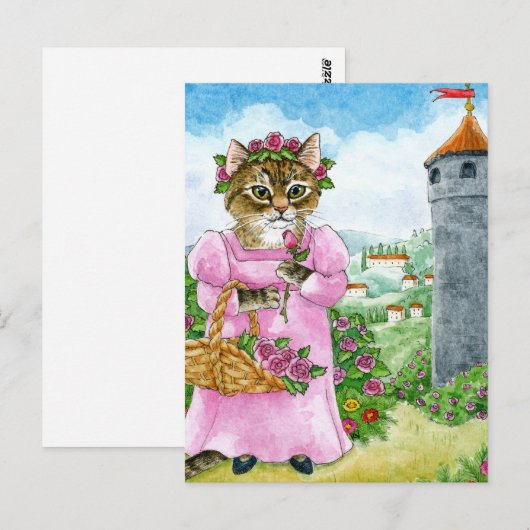 Cute Cat Fairy Tale Rapunzel Briefkaart (Voorkant / Achterkant)