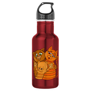Cute Cat Familienaam waterflessen Waterfles