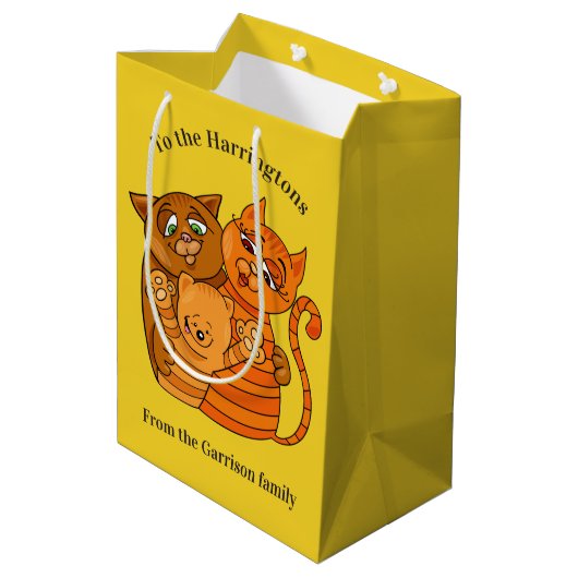 Cute Cat Family aangepaste tekst & cadeautas voor  (Achterkant Gekanteld)