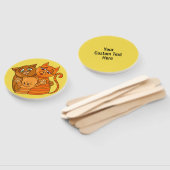 Cute Cat Family aangepaste tekst & kleurenhandvent Handwaaier (Niet-gemonteerd)