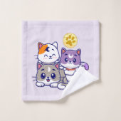 Cute Cat Family Bad Handdoek (Wasdoekje)