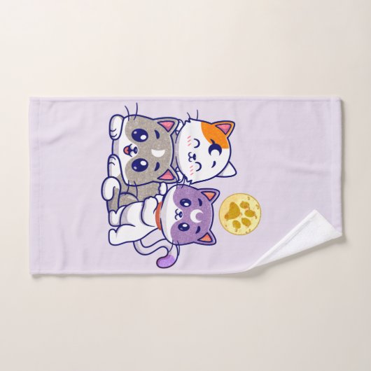 Cute Cat Family Bad Handdoek (Handdoek)
