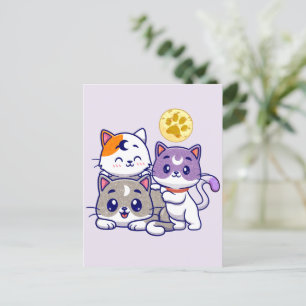 Cute Cat Family Briefkaart