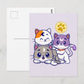 Cute Cat Family Briefkaart (Voorkant / Achterkant)