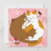 Cute Cat Family Feestdagenkaart (Voorkant)