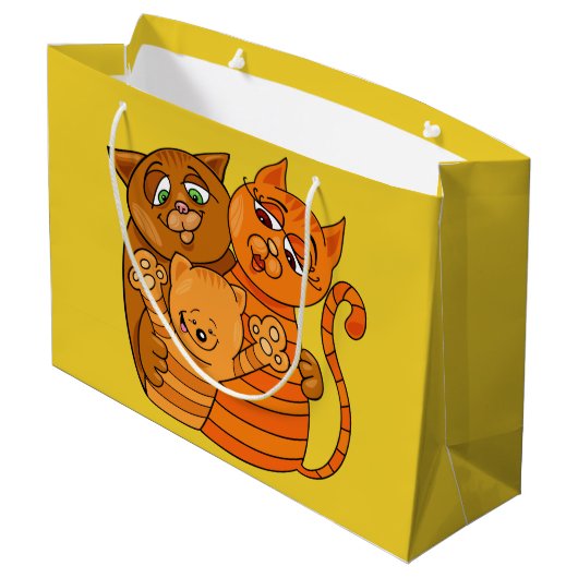 Cute Cat Family, grote cadeautas (Achterkant Gekanteld)