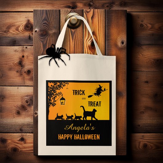 Cute Cat Family Halloween Treatment Bag Tote Bag