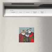 Cute Cat Family Kerstmis Magnet (Insitu (Vaatwasser))