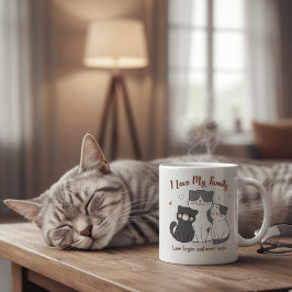Cute Cat Family Mug I Love My Family Love Begins  Koffiemok