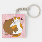 Cute Cat Family Sleutelhanger (Achterkant)