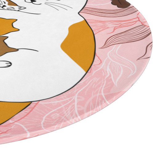 Cute Cat Family Snijplank (Hoek)