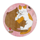 Cute Cat Family Snijplank (Voorkant)