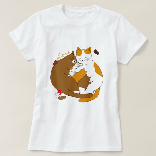 Cute Cat Family T-Shirt (Design voorkant)