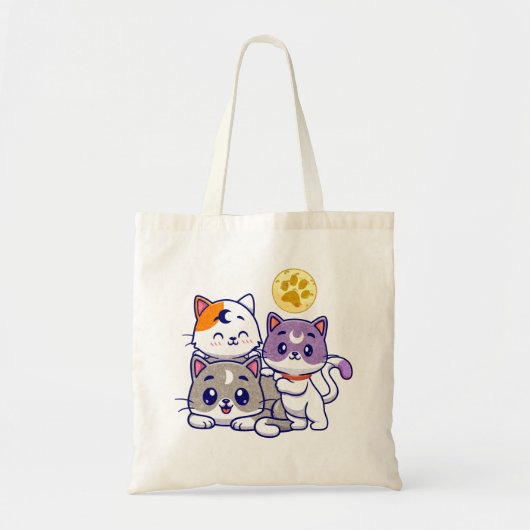 Cute Cat Family Tote Bag (Voorkant)
