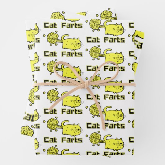 Cute Cat Farts Inpakpapier Vel (In situ)