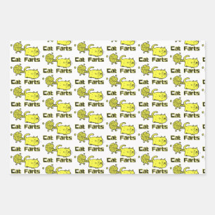 Cute Cat Farts Inpakpapier Vel