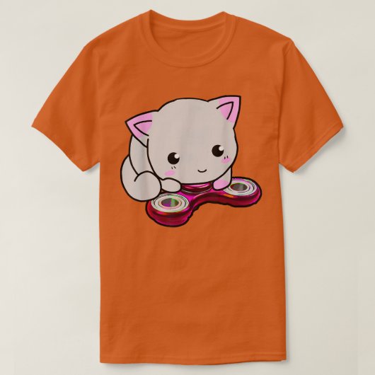 Cute Cat Fidget Spinner Girl Speelgoed Hand ADD AD T-shirt (Design voorkant)