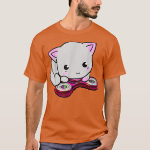 Cute Cat Fidget Spinner Girl Speelgoed Hand ADD AD T-shirt