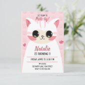 Cute cat first birthday  aankondiging (Staand voorkant)