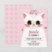 Cute cat first birthday  aankondiging (Voorkant / Achterkant)