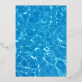 Cute Cat Flamingo Kids Birthday Pool Party Folie Uitnodiging (Achterkant)