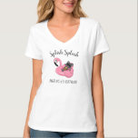 Cute Cat Flamingo Kids Birthday Pool Party T-shirt<br><div class="desc">Viel een 12e verjaardag met een stijlvol poolfeest! Deze grijze kat met een zonnebril is op een roze flamingo floatie, en drink een tropische anananassap drink terwijl hij rond het verfrissende blauwe zwembad zweeft. De moderne donkergrijze tekst is volledig aanpasbaar, zodat hij gemaakt kan worden voor kinderen die elke leeftijd...</div>