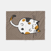 Cute Cat Fleece Deken (Voorkant (Horizontaal))