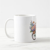 Cute Cat Floral Bike Mug – Aesthetic Gift Koffiemok (Links)