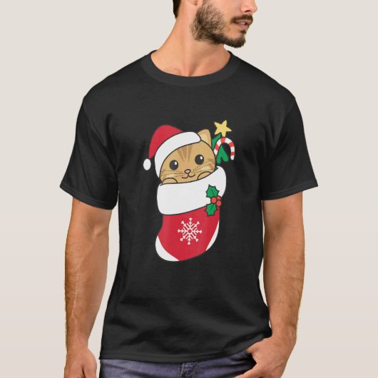 Cute Cat For Christmas Cat 1 T-shirt (Voorkant)